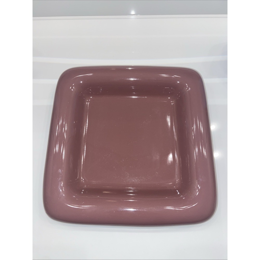 Haeger Pottery Square Rolled Edge Bowl Modern 2177 Rose Pink MCM 10.5"Vintage